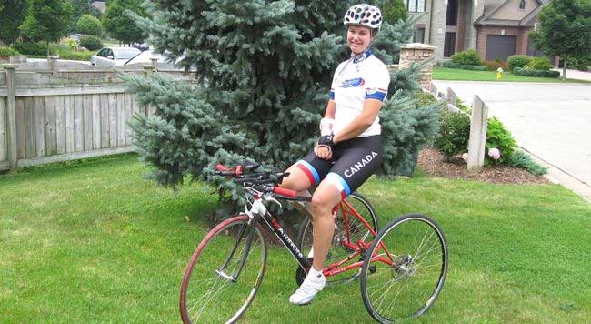 Shelley Gautier on her bike